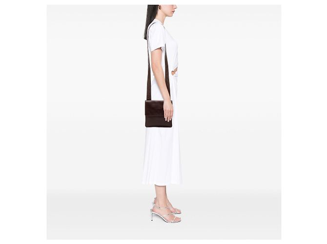 Borsa crossbody Chanel in pelle di agnello marrone - vista 6