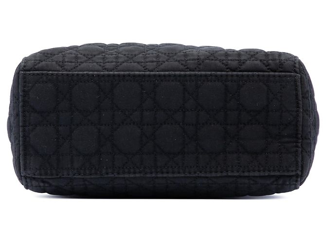 Autre Marque Borsa Lady Dior Mini in nylon nero Microcannage - vista 3