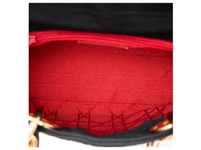 Autre Marque Borsa Lady Dior Mini in nylon nero Microcannage - vista 4