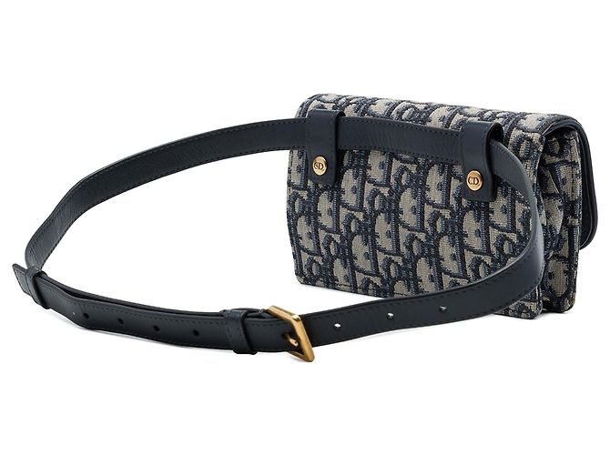 Autre Marque Borsa Cintura Saddle in tela Dior Oblique blu - vista 2