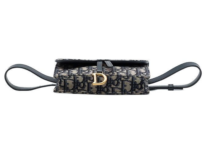 Autre Marque Borsa Cintura Saddle in tela Dior Oblique blu - vista 3