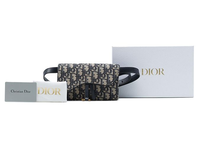 Autre Marque Borsa Cintura Saddle in tela Dior Oblique blu - vista 7