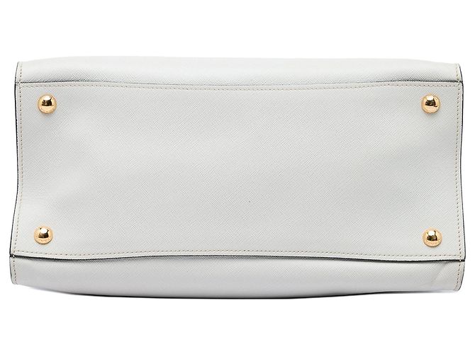 Prada Saffiano Soft Triple Pocket Tote Satchel, Weiß - Ansicht 3