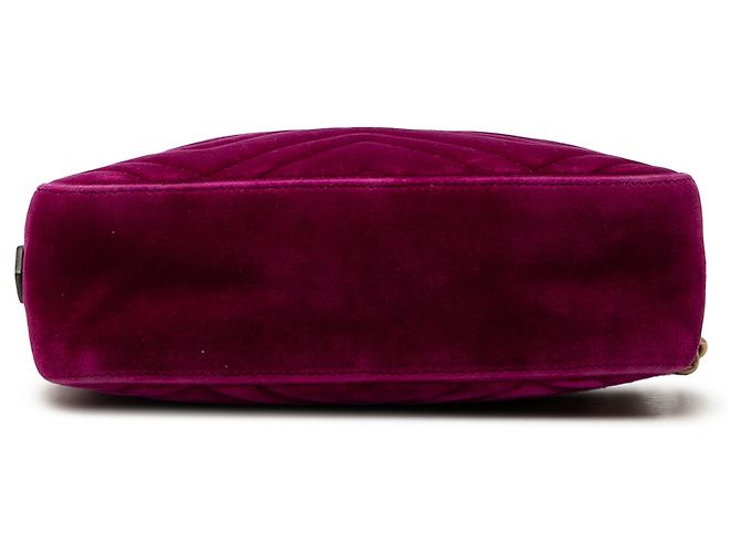 Borsa a tracolla Gucci Small GG Marmont Matelasse in velluto viola Porpora - vista 3