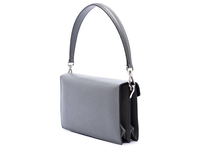 Prada Mini Saffiano Lux Sound Lock Satchel Grau - Ansicht 2