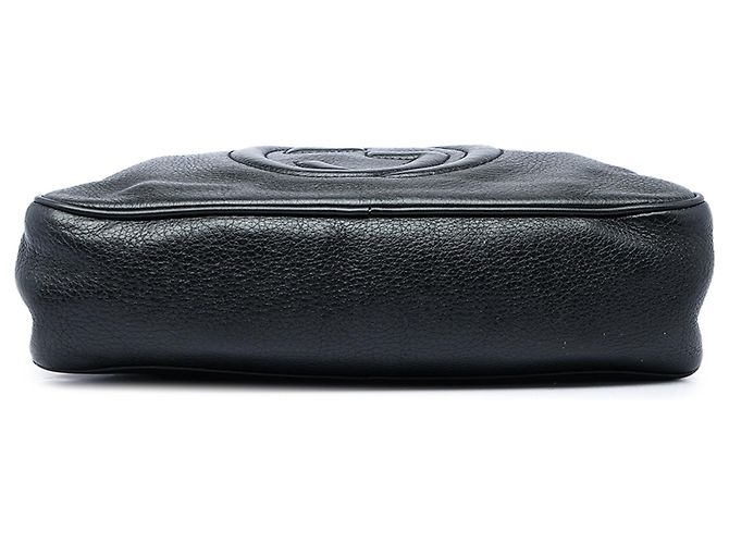 Borsa a tracolla Gucci Soho con catena e zip in pelle di vitello martellata nera Nero - vista 3