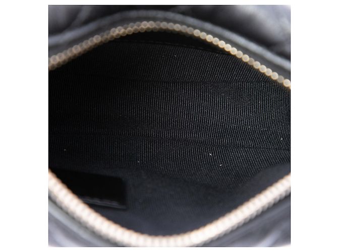 Borsa a tracolla Chanel Mini in pelle di agnello matelassé nera con catena Nero - vista 4