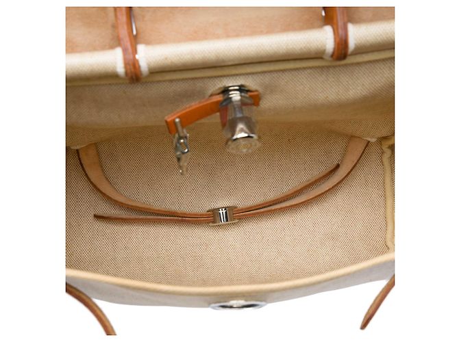 Zaino Hermès Toile Herbag PM Beige - vista 4