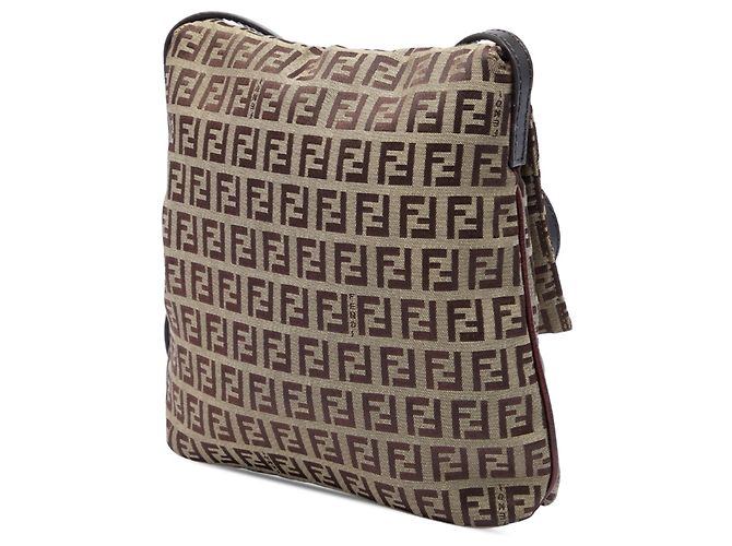 Borsa a tracolla Fendi Zucchino Canvas marrone - vista 2