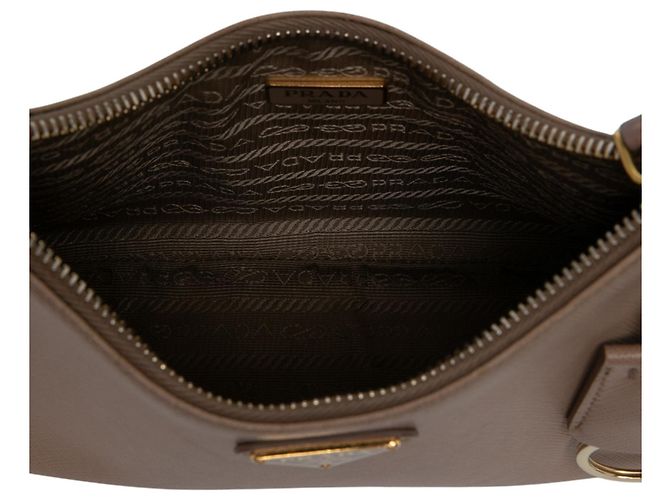 Borsa Satchel Prada Saffiano Lux Re Edition 2005 Beige - vista 4
