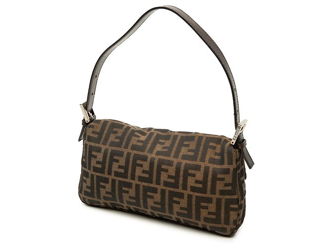 Fendi Zucca Canvas Baguette Schultertasche Braun - Ansicht 2