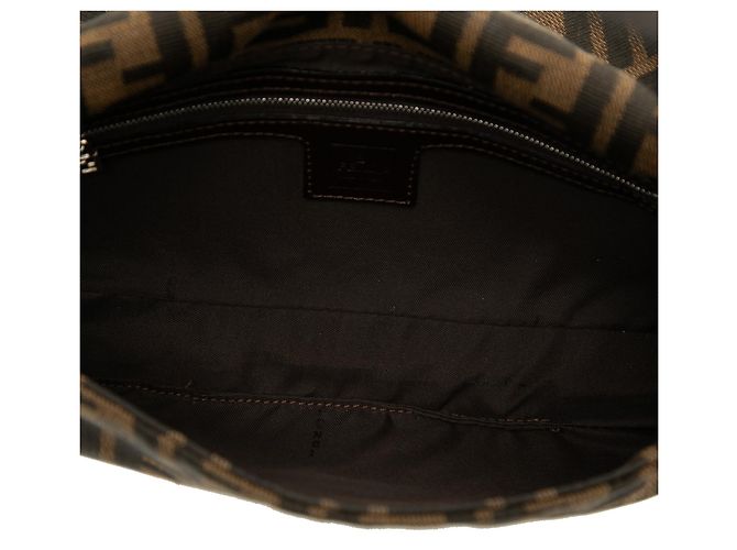 Fendi Zucca Canvas Baguette Schultertasche Braun - Ansicht 4