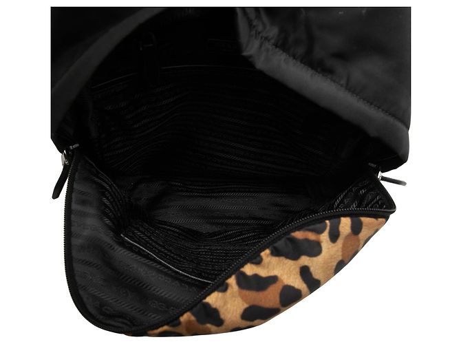 Mochila Prada de Tessuto con estampado de leopardo marrón Castaño - vista 4