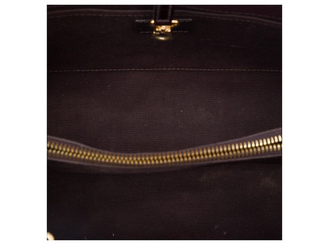 Borsa Satchel Louis Vuitton Monogram Vernis Montaigne MM Viola Porpora - vista 4
