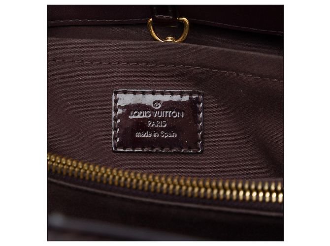 Borsa Satchel Louis Vuitton Monogram Vernis Montaigne MM Viola Porpora - vista 5