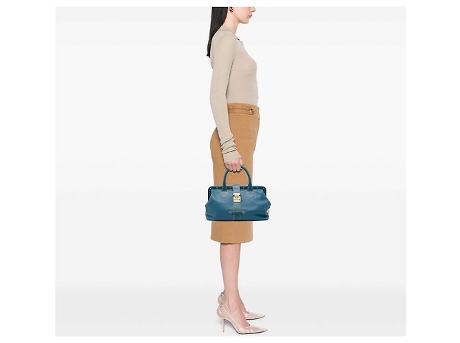 Borsa Louis Vuitton Suhali Lingenieux PM Blu - vista 5