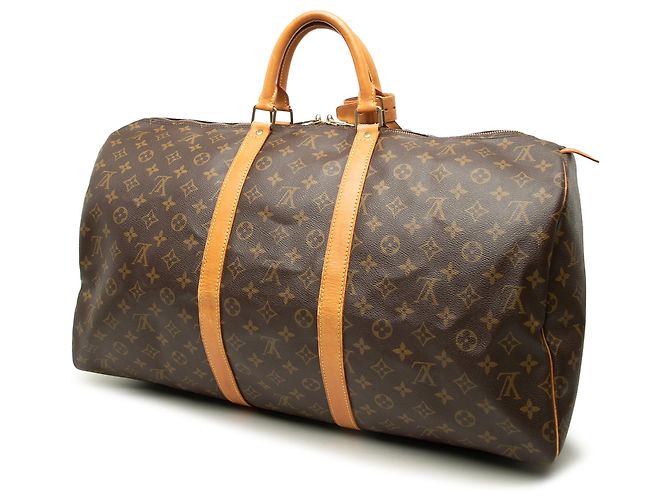 Mala de Viagem Louis Vuitton Monogram Keepall 55 Castanha Marrom - vista 2