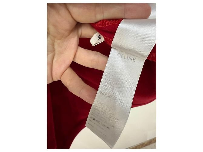 Abrigo Céline Rojo de Lana Oversize con Botones Horsebit Dorados Multicolor - vista 4