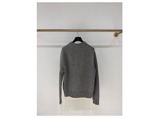 Autre Marque Pull en maille Dior logo gris en laine Multicolore - vue 2