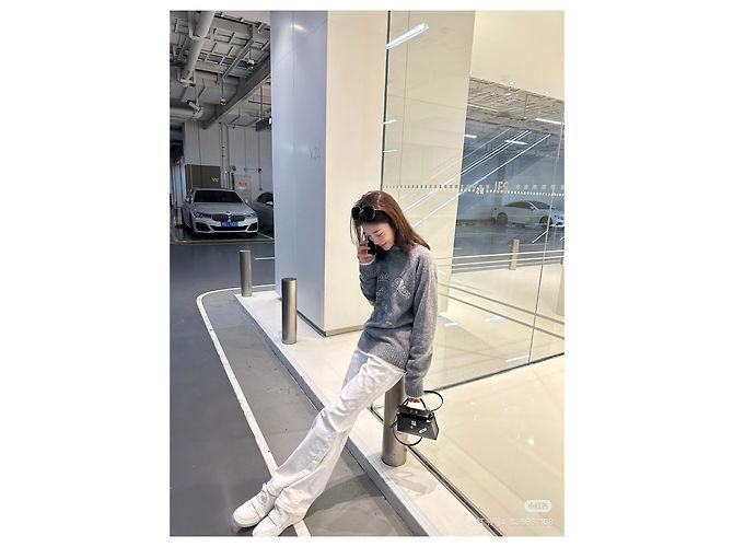 Autre Marque Pull en maille Dior logo gris en laine Multicolore - vue 7