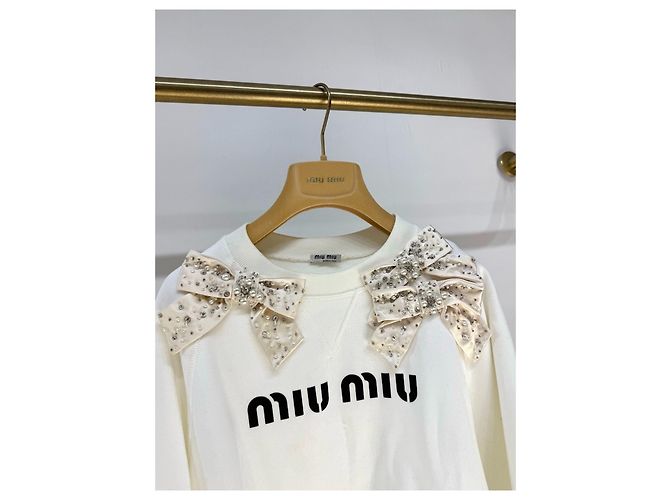 Malha de algodão Miu Miu branca Multicor - vista 3
