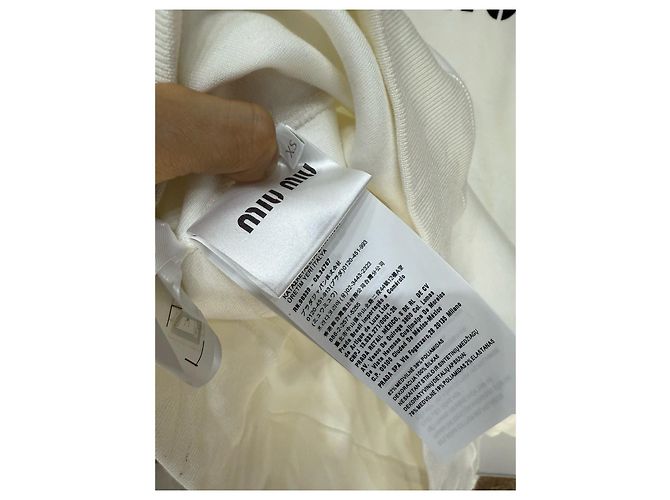 Malha de algodão Miu Miu branca Multicor - vista 4