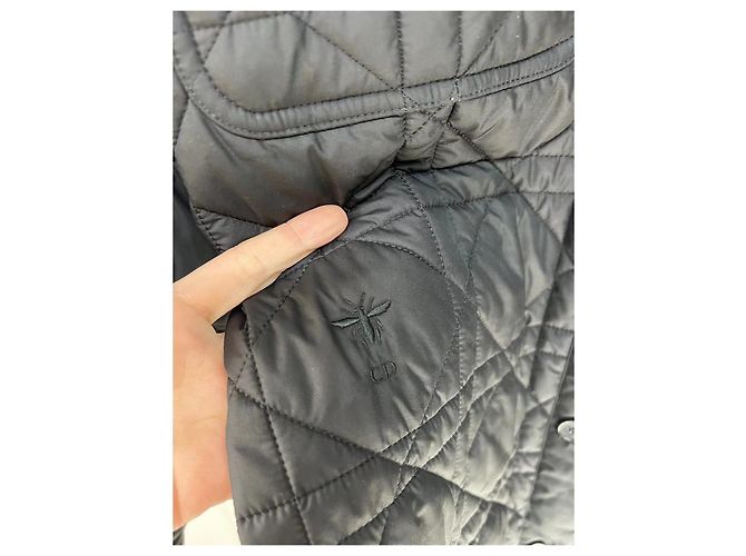 Autre Marque Cappotto Lungo Imbottito Dior Nero a Quadri Rattan Multicolore - vista 4