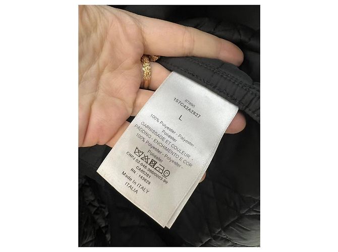 Autre Marque Cappotto Lungo Imbottito Dior Nero a Quadri Rattan Multicolore - vista 6