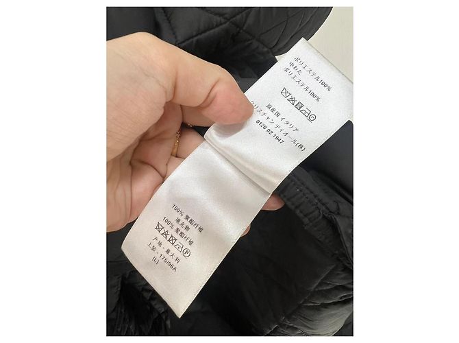 Autre Marque Cappotto Lungo Imbottito Dior Nero a Quadri Rattan Multicolore - vista 7