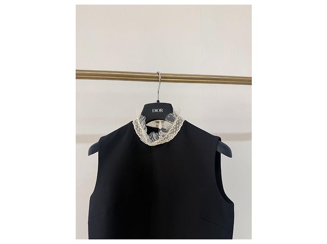 Autre Marque Mono Dior negro de lana con cuello de encaje Multicolor - vista 3