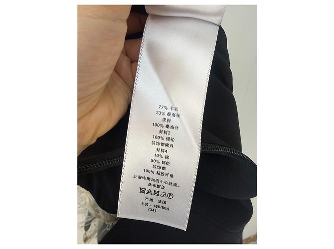 Autre Marque Mono Dior negro de lana con cuello de encaje Multicolor - vista 6