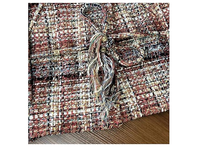 Giacca Chanel in Tweed Multicolore Color-Block - vista 4