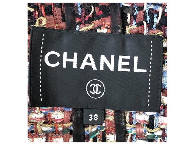 Giacca Chanel in Tweed Multicolore Color-Block - vista 5