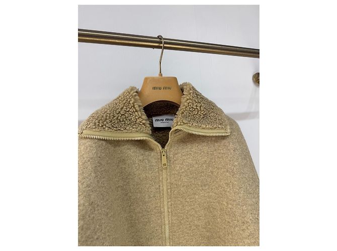 Giacca Miu Miu Teddy Fleece Beige Multicolore - vista 4
