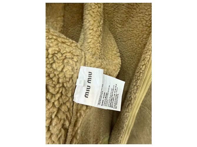 Giacca Miu Miu Teddy Fleece Beige Multicolore - vista 5