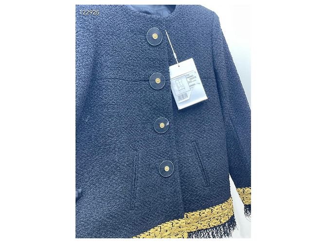 Giacca Chanel Metropolis in Tweed Nero e Oro Multicolore - vista 3