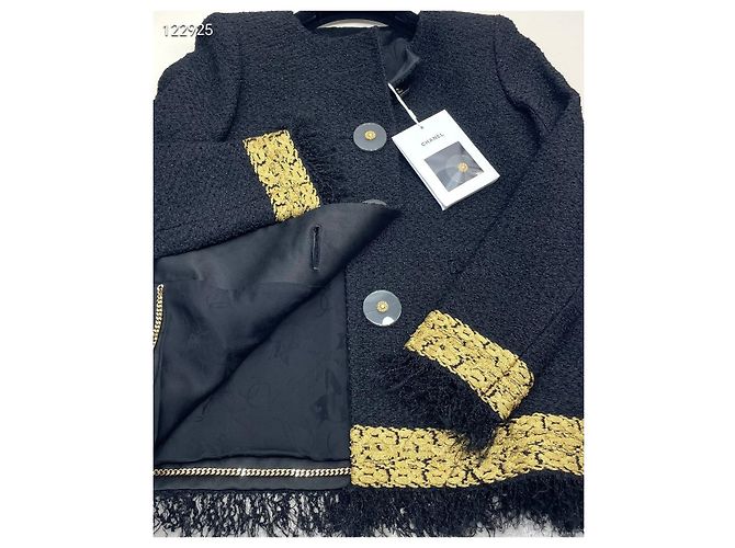 Giacca Chanel Metropolis in Tweed Nero e Oro Multicolore - vista 6