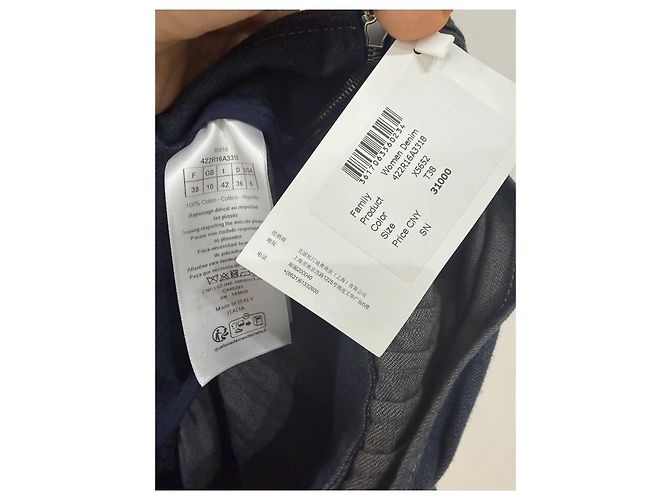 Autre Marque Dior Kleid aus schwarzem Denim plissiert Mehrfarben - Ansicht 4