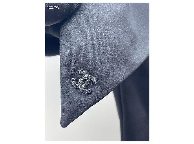 Top Chanel de seda negro con detalle de lazo Multicolor - vista 3