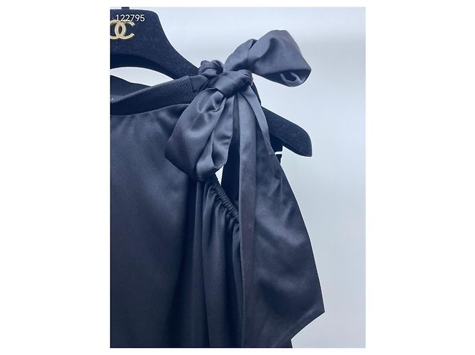 Top Chanel de seda negro con detalle de lazo Multicolor - vista 4