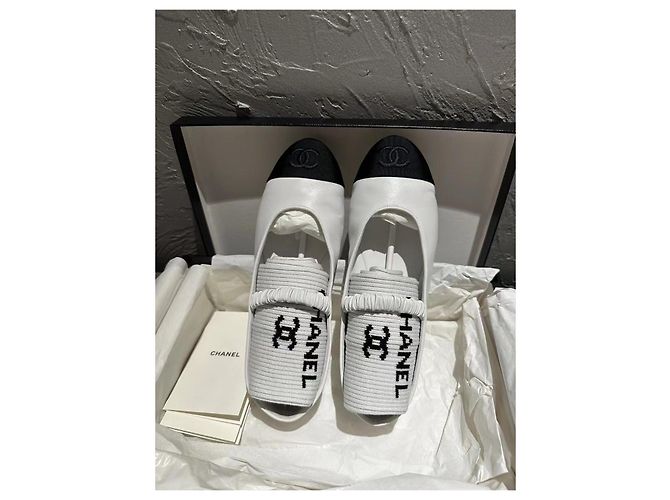 Bailarinas Chanel de Tweed Blanco Talla 36 Multicolor - vista 2