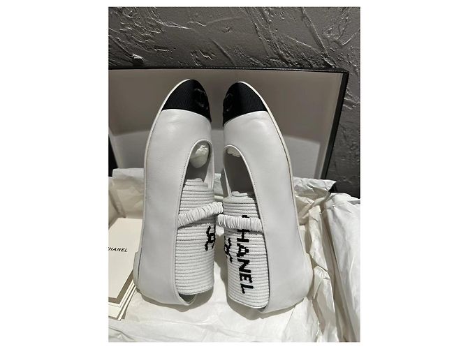 Bailarinas Chanel de Tweed Blanco Talla 36 Multicolor - vista 3