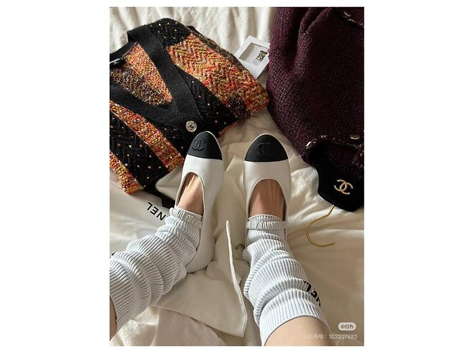 Bailarinas Chanel de Tweed Blanco Talla 36 Multicolor - vista 6