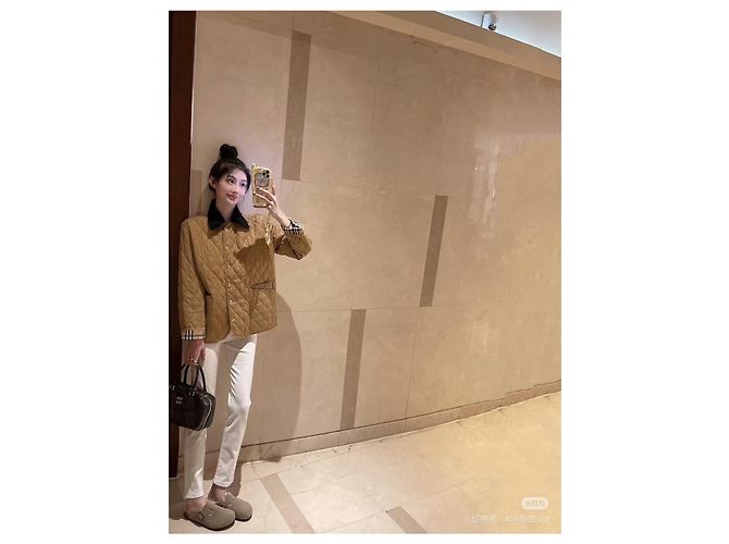 Burberry Steppmantel Gold Polyester XS Mehrfarben - Ansicht 9