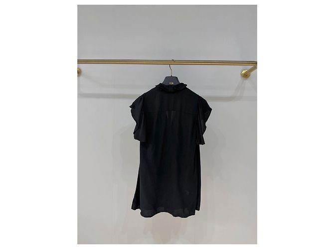 Top Louis Vuitton Preto de Viscose com Gola de Renda Multicor - vista 2
