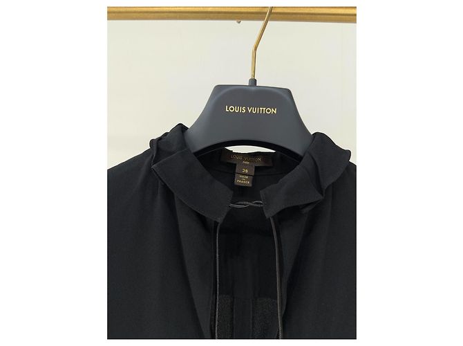 Top Louis Vuitton Preto de Viscose com Gola de Renda Multicor - vista 3