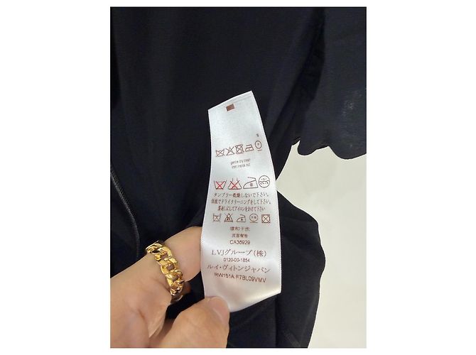 Top Louis Vuitton Preto de Viscose com Gola de Renda Multicor - vista 6