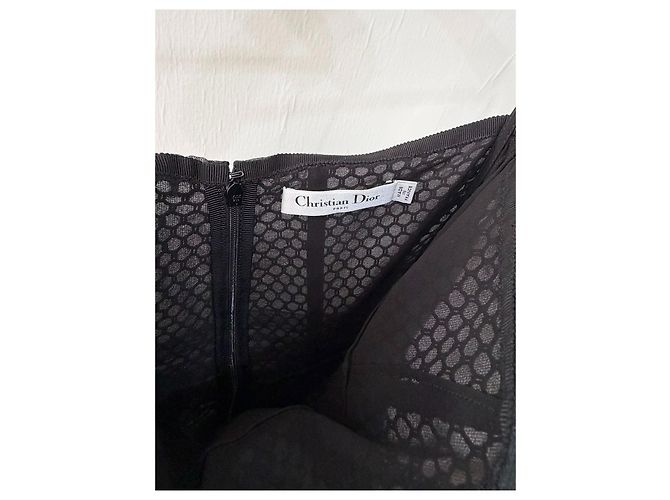 Autre Marque Dior Abendkleid aus schwarzem Tüll trägerlos Wickeloptik Mehrfarben - Ansicht 5