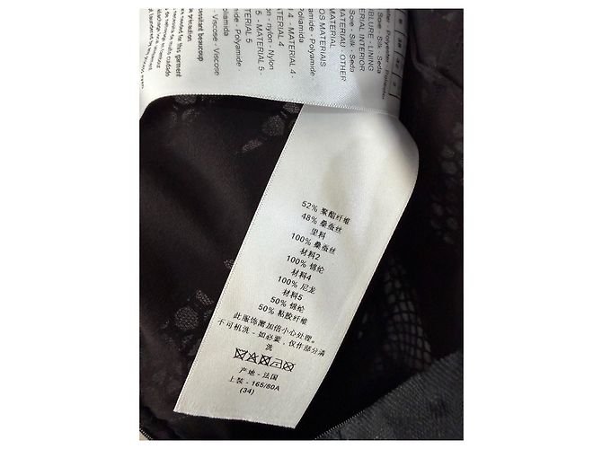 Autre Marque Dior Abendkleid aus schwarzem Tüll trägerlos Wickeloptik Mehrfarben - Ansicht 7