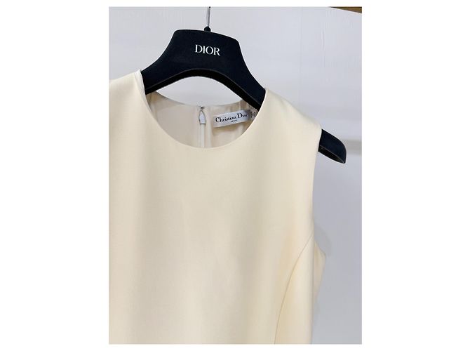 Autre Marque Vestido Dior Branco de Lã e Seda Multicor - vista 3